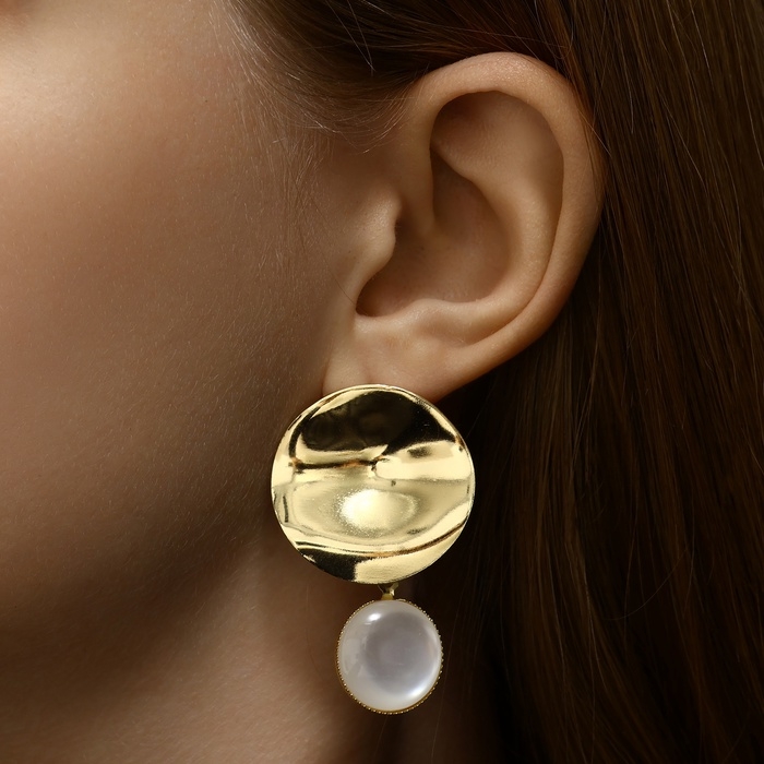 Серьги ассорти «Античность» круг, цвет золото Серьги ассорти «Античность» круг, цвет золото