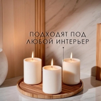 Свеча цилиндр ароматическая "Пряное яблоко", набор 4х6 см, 3 шт