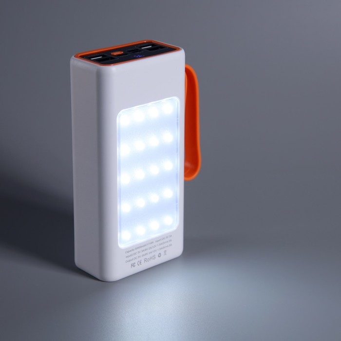 Внешний аккумулятор YM-653, 30000 мАч, 66 W, 4USB, 3Type-C, фонарь, быстрая зарядка, белый Внешний аккумулятор YM-653, 30000 мАч, 66 W, 4USB, 3Type-C, фонарь, быстрая зарядка, белый