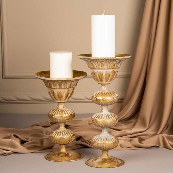 Подсвечник металл «Ярусы» для одной свечи 16 х 16 х 31 см