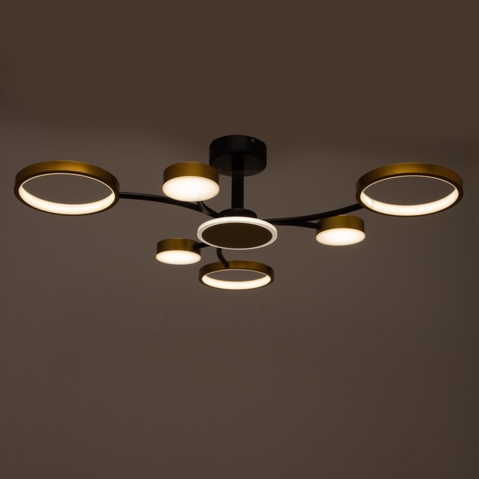 Люстра с ПДУ 2299/7GD LED 136Вт 3000-6000К золото 77х77х18 см BayerLux