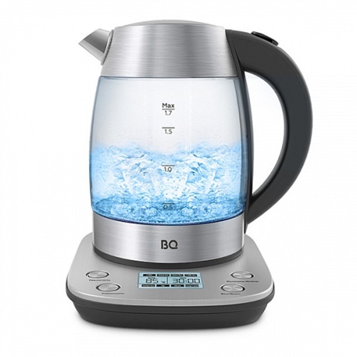 Чайник электрический BQ KT1703G, стекло, 1.7 л, 2200 Вт, чёрно-серебристый Чайник электрический BQ KT1703G, стекло, 1.7 л, 2200 Вт, чёрно-серебристый