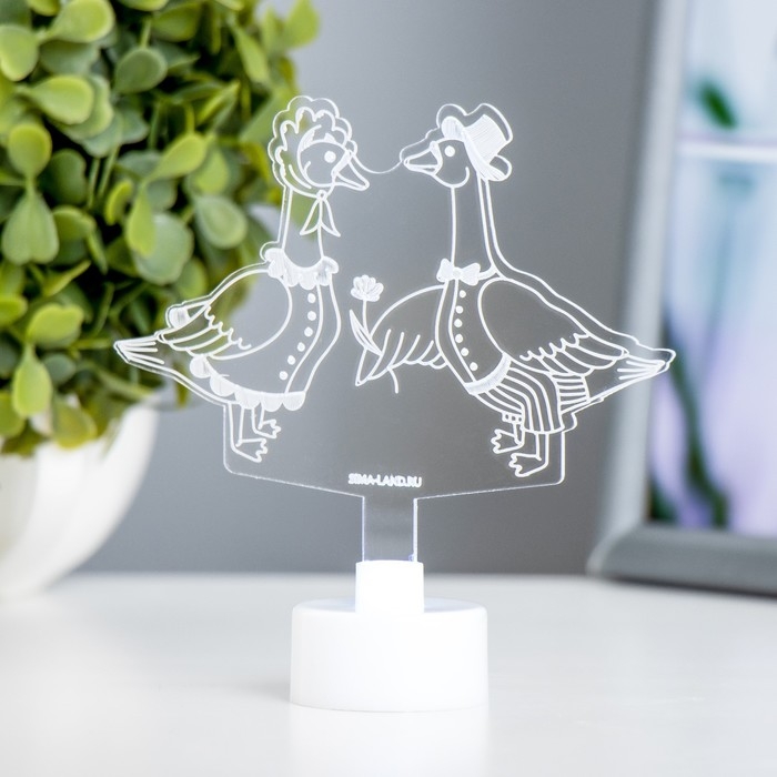 Светильник Светильник "Гуси" LED RGB 6 цветов от батареек LR1130, 3шт 11х9,5 см RISALUX