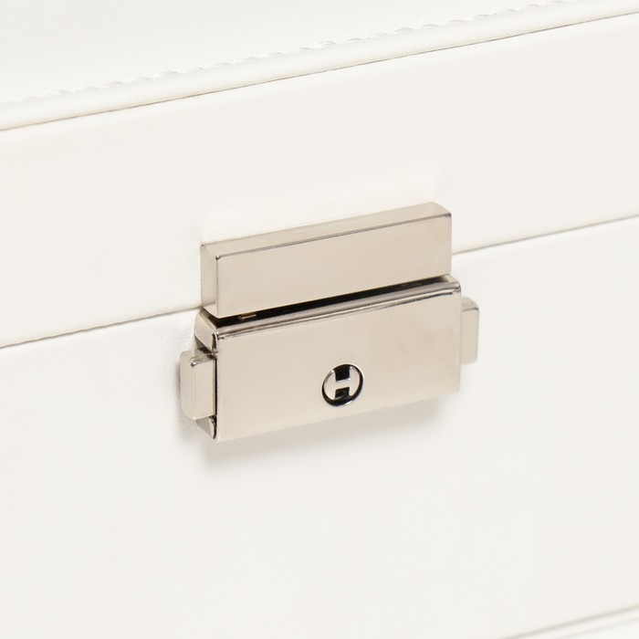 Шкатулка кожзам для украшений  Шкатулка кожзам для украшений "Белая матовая" 8,7х23х17,5 см