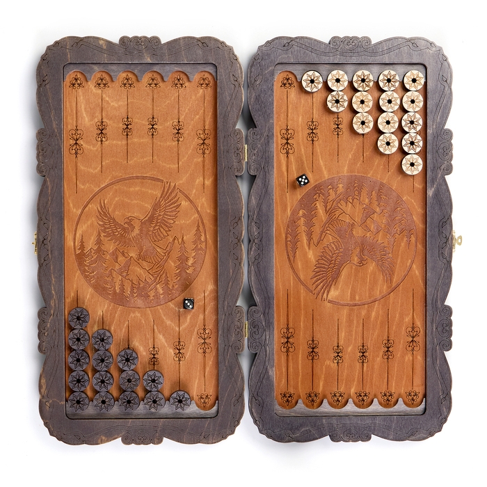 Нарды деревянные большие, резные, настольная игра  Нарды деревянные большие, резные, настольная игра "Орёл", 45 х 45 см