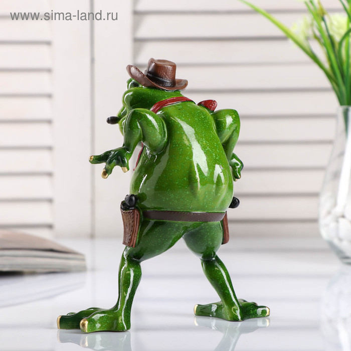 Сувенир полистоун лак Сувенир полистоун лак "Лягуха-ковбой" 18х14,5х9 см