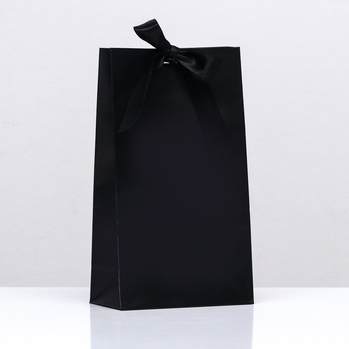 Пакет подарочный с лентой «Чёрный», 13 × 23 × 7 см Пакет подарочный с лентой «Чёрный», 13 × 23 × 7 см