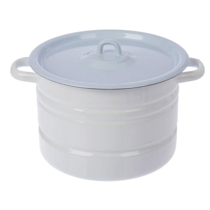 Мантоварка эмалированная «Позница», 7,5 л, 2 вставки, цвет белый