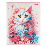 Тетрадь 48л кл Spring cat, обл мел карт, скругл угл, бл 65г/м2, МИКС