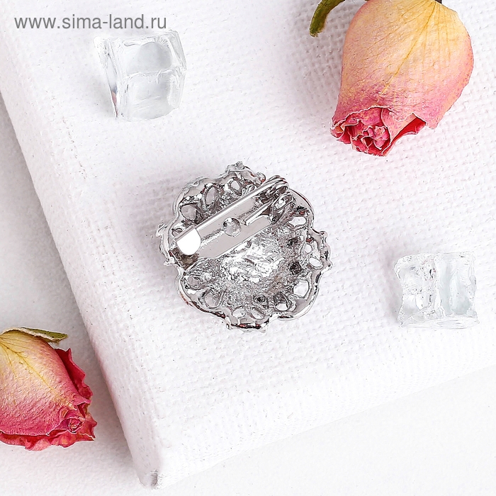 Брошь «Овал» царский, цвет белый в серебре Брошь «Овал» царский, цвет белый в серебре