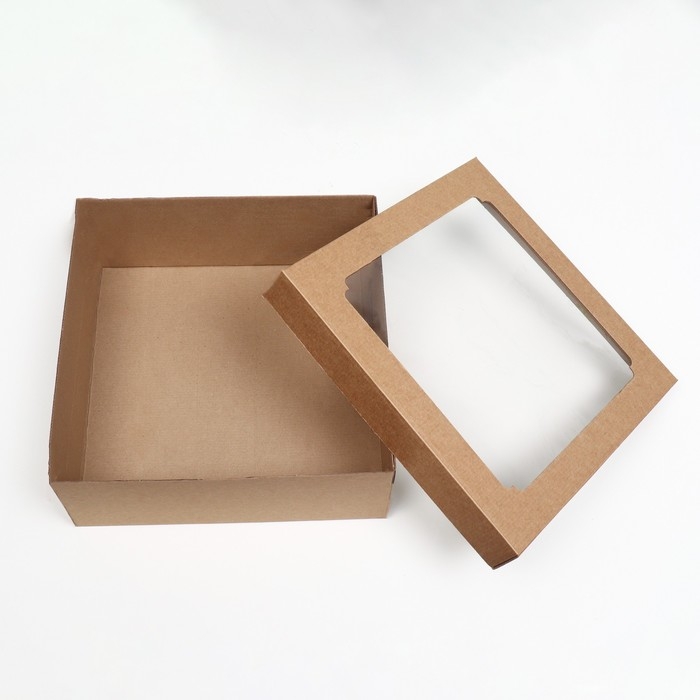 Коробка самосборная,с окном, бурая, 30 х 30 х 12 см Коробка самосборная,с окном, бурая, 30 х 30 х 12 см