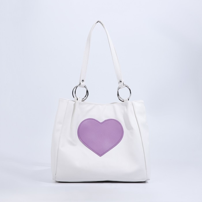 Сумка-шопер женская на молнии, цвет белый