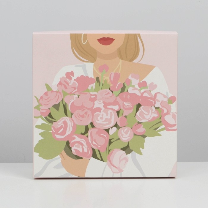 Коробка подарочная складная, упаковка, «Цветы», 17 х 17 х 7 см Коробка подарочная складная, упаковка, «Цветы», 17 х 17 х 7 см