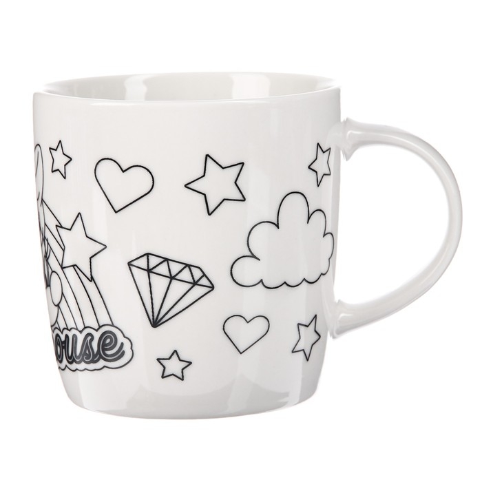 Набор, кружка под раскраску, 250 мл, Минни Маус Набор, кружка под раскраску, 250 мл, Минни Маус