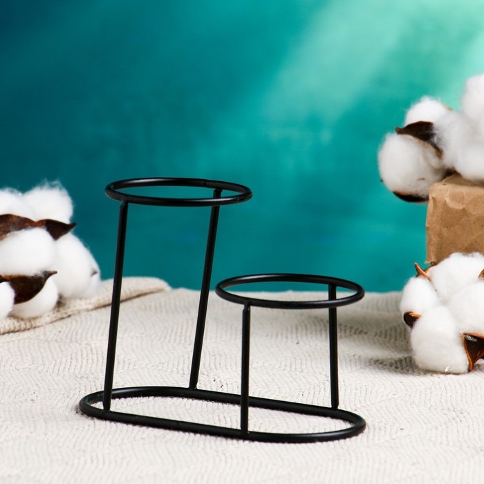 Набор кашпо  Набор кашпо "Дуэт" серое, на подставке, 12,5х11см