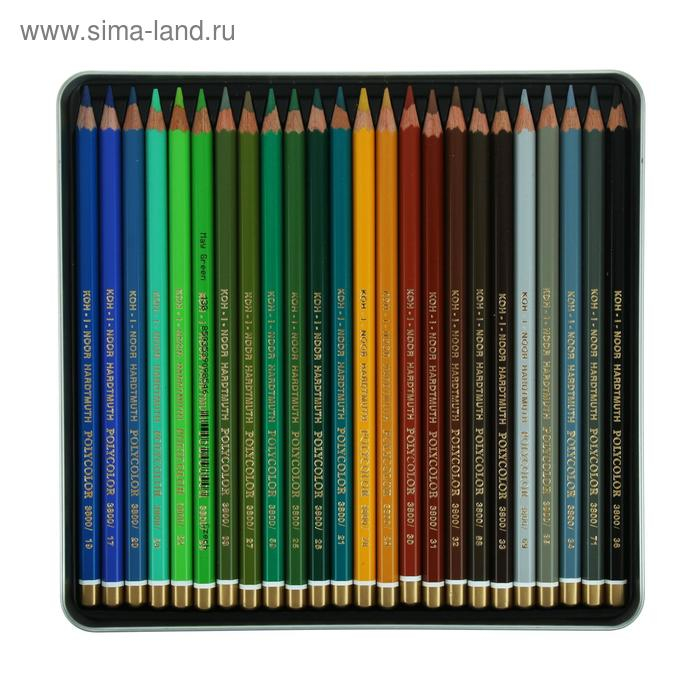 Карандаши художественные PolyColor 3826, 48 цветов, мягкие, в металлическом пенале Карандаши художественные PolyColor 3826, 48 цветов, мягкие, в металлическом пенале