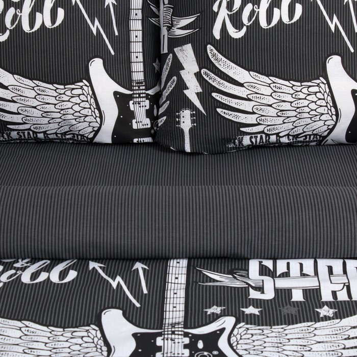 Постельное бельё Постельное бельё "Этель" 2 сп Rock&Roll 175*215 см, 200*220 см, 70*70 см -2 шт,100% хл, бязь 125 г/м2