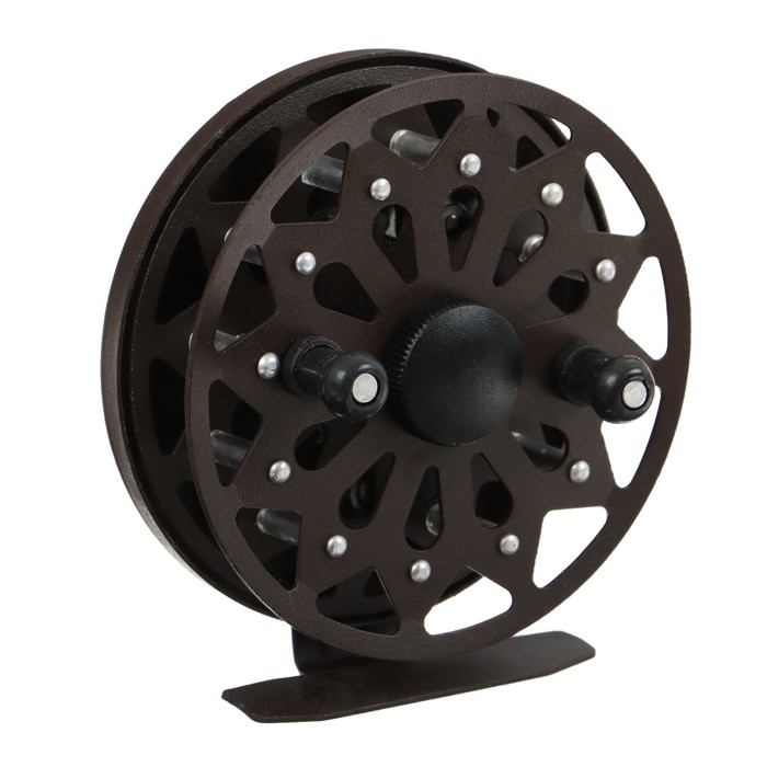 Катушка инерционная, металл, диаметр 10 см, цвет темно-коричневый, TL100
