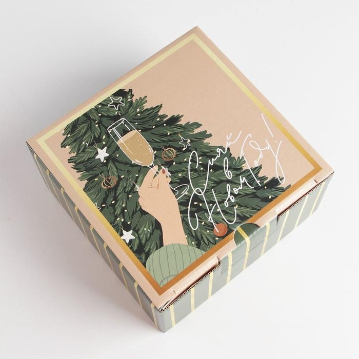 Коробка подарочная новогодняя складная «Сияй», 15 х 15 х 7 см, Новый год Коробка подарочная новогодняя складная «Сияй», 15 х 15 х 7 см, Новый год