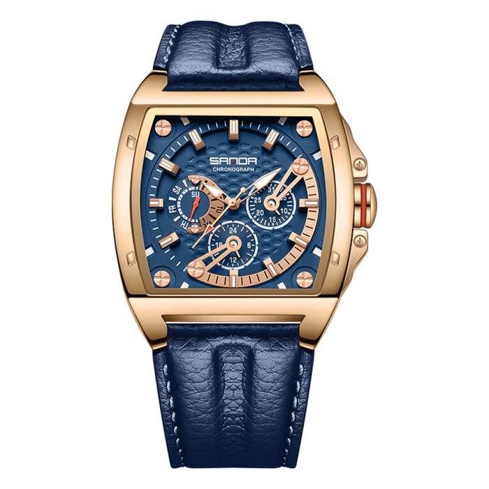 Часы наручные кварцевые женские, d-4.8 см, хронограф, светящиеся, водонепроницаемые, ремешок кожа, з Часы наручные кварцевые женские, d-4.8 см, хронограф, светящиеся, водонепроницаемые, ремешок кожа, з