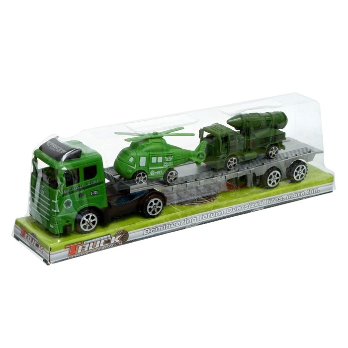 Грузовик инерционный &laquo;Военный автовоз&raquo;, с техникой, 2 машины в комплекте