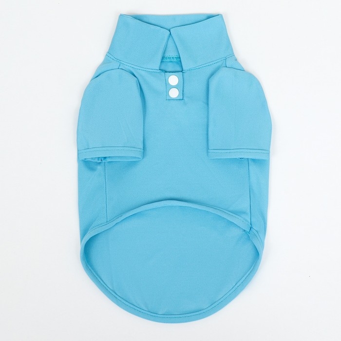 Футболка-поло для животных, XS (ДС 20, ОГ 30, ОШ 21 см), голубая Футболка-поло для животных, XS (ДС 20, ОГ 30, ОШ 21 см), голубая