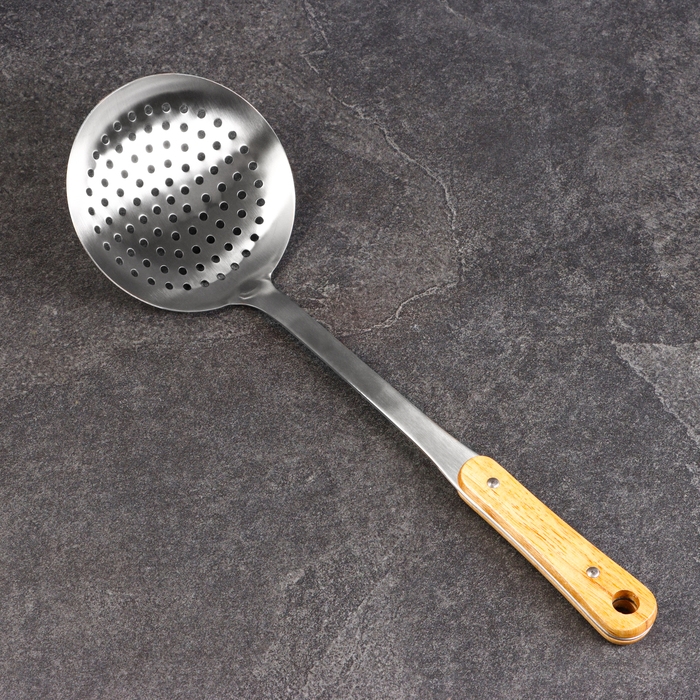 Шумовка для казана 40см, диаметр 14см, дерев ручка Шумовка для казана 40см, диаметр 14см, дерев ручка