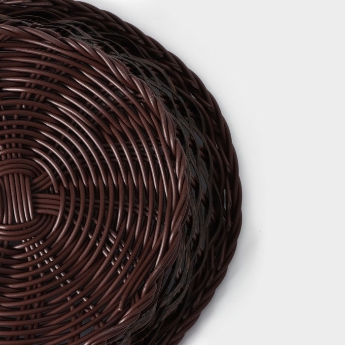 Корзинка для подачи Доляна «Древо», 21×21×6,5 см, цвет коричневый