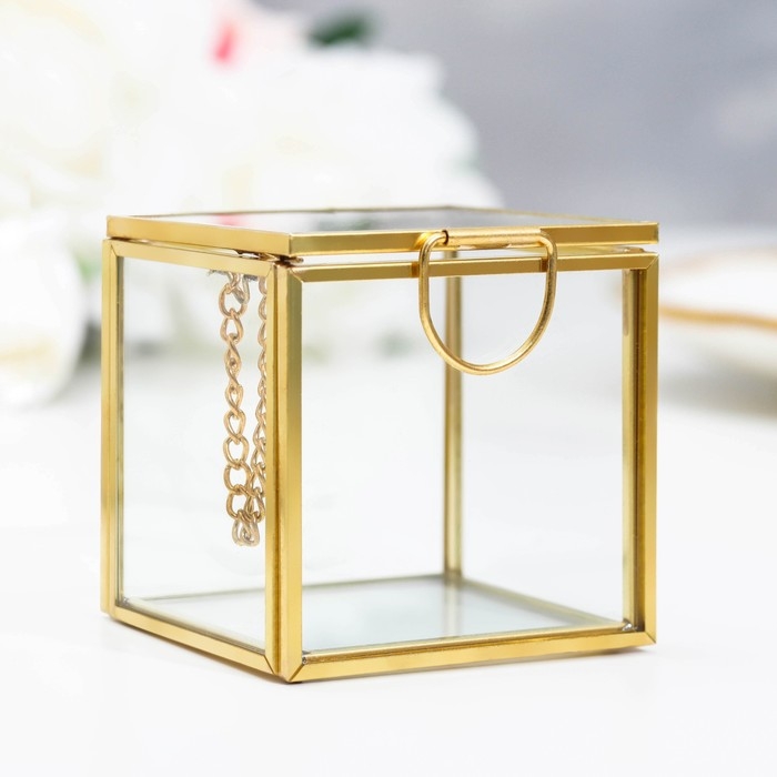 Шкатулка для колец Шкатулка для колец "Куб", 6х6х6 см, стекло