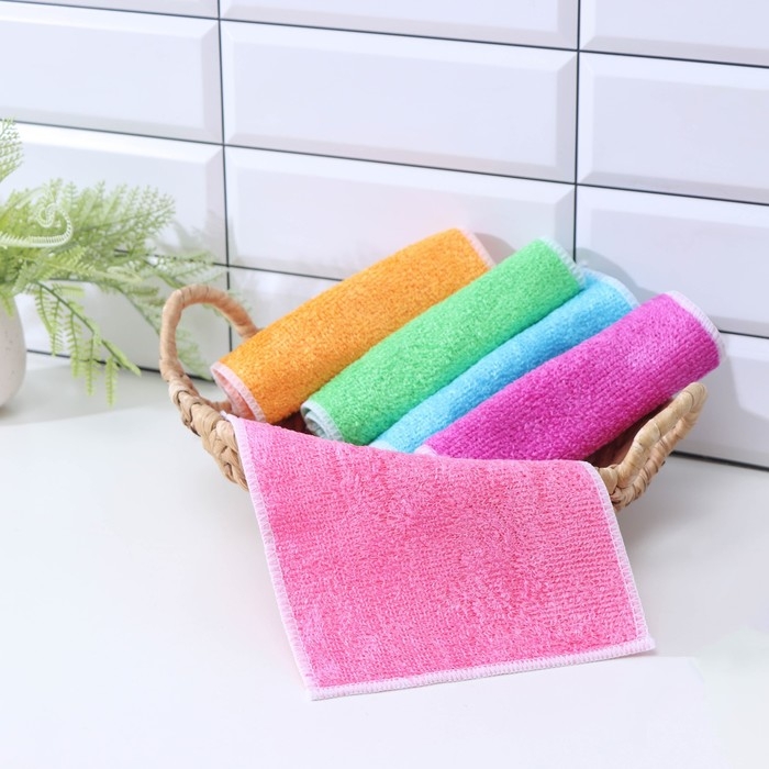 Салфетка для уборки Доляна, волокно бамбука, 23×18 см, цвет МИКС Салфетка для уборки Доляна, волокно бамбука, 23×18 см, цвет МИКС