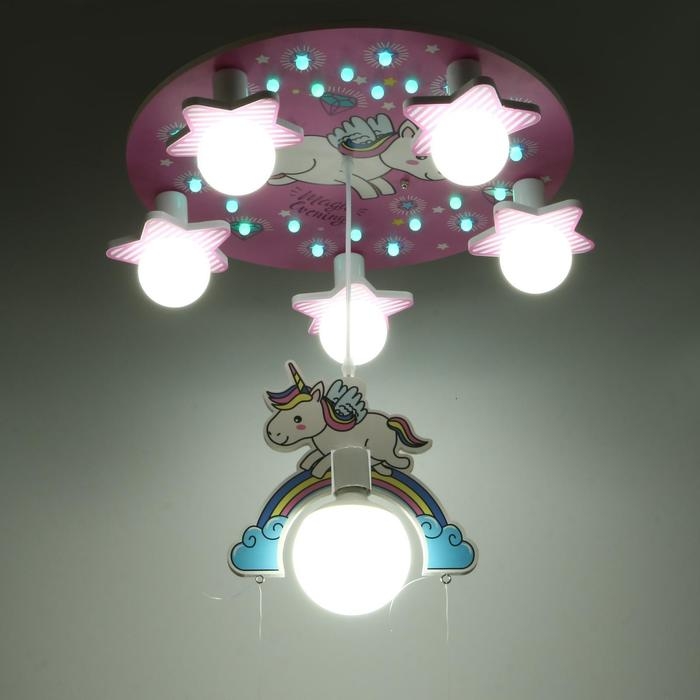 Люстра 86207/6 E27 40Вт розовый-белый 50х50х24 см BayerLux