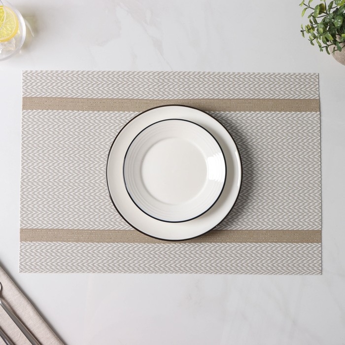 Салфетки сервировочные на стол Доляна «Рона», 4 шт, 45×30 см, цвет бежевый Салфетки сервировочные на стол Доляна «Рона», 4 шт, 45×30 см, цвет бежевый