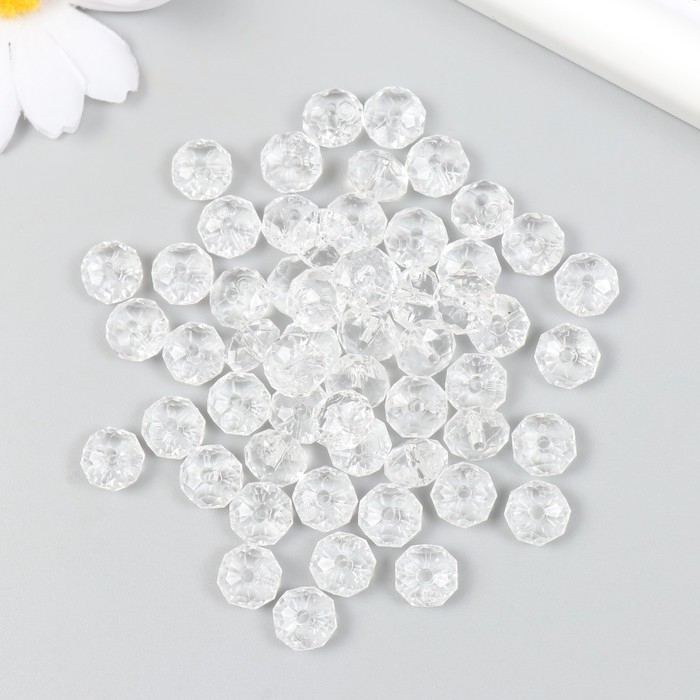 Бусины для творчества пластик Бусины для творчества пластик "Кристаллики" прозрачные набор 20 гр 0,6х1х1 см