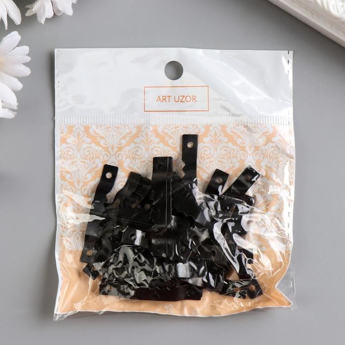 Зубчатая подвеска для картин, фоторамок металл (набор 40 шт) чёрная 4х0,5 см Зубчатая подвеска для картин, фоторамок металл (набор 40 шт) чёрная 4х0,5 см