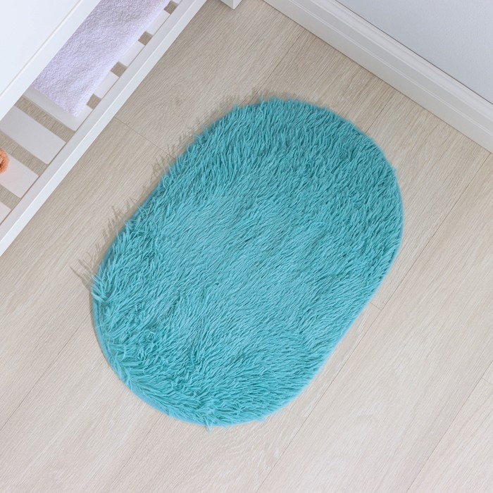 Коврик для дома Доляна «Пушистик», 40×60 см, цвет голубой Коврик для дома Доляна «Пушистик», 40×60 см, цвет голубой