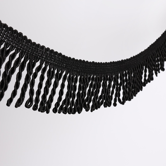 Тесьма декоративная «Бахрома», 55 мм, 10 ± 0,5 м, цвет чёрный Тесьма декоративная «Бахрома», 55 мм, 10 ± 0,5 м, цвет чёрный
