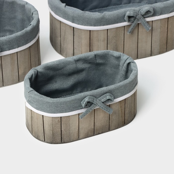 Корзины для хранения LaDо́m, ручной работы, овальные, 3 шт: 20×11×9 см, 23×15×10 см, 28×19×11 см Корзины для хранения LaDо́m, ручной работы, овальные, 3 шт: 20×11×9 см, 23×15×10 см, 28×19×11 см