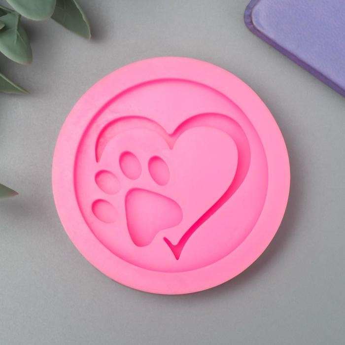 Молд силикон Молд силикон "Сердечко с лапкой"