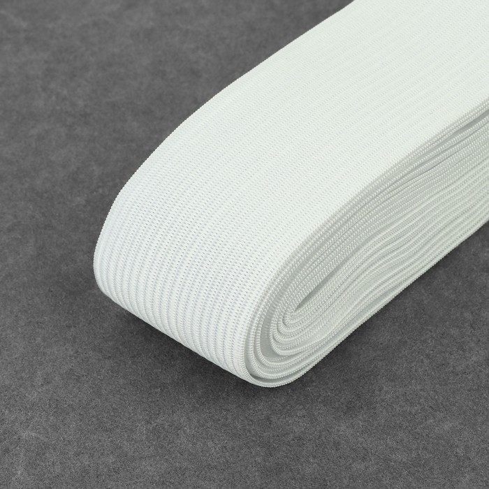 Резинка вязаная, 40 мм, 10 ± 0,5 м, цвет белый Резинка вязаная, 40 мм, 10 ± 0,5 м, цвет белый