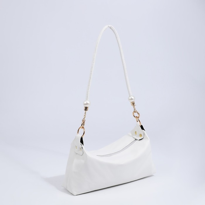 Сумка-багет на молнии, цвет белый Сумка-багет на молнии, цвет белый