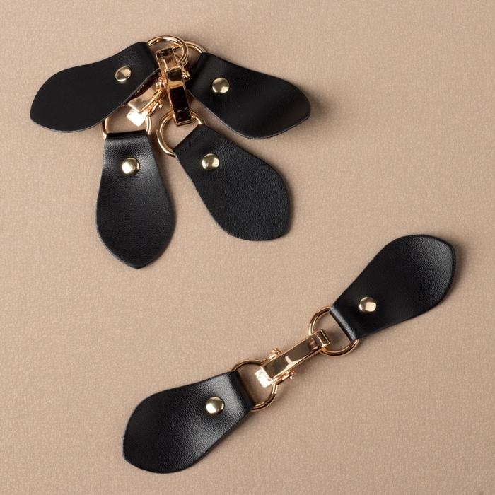 Застёжка-клевант 15,5 × 3 см, 3 шт, цвет чёрный/золотой Застёжка-клевант 15,5 × 3 см, 3 шт, цвет чёрный/золотой