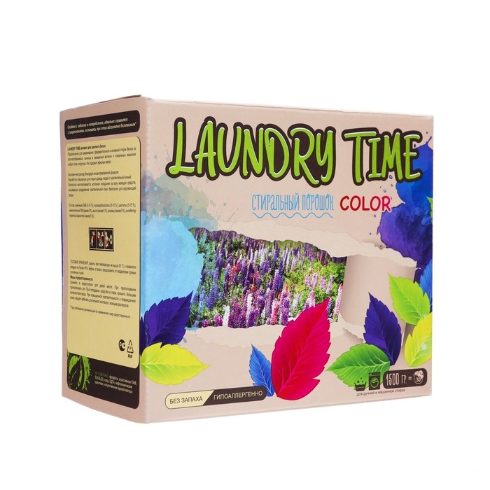 Стиральный порошок  Стиральный порошок "LAUNDRY TIME COLOR", 1,5 кг