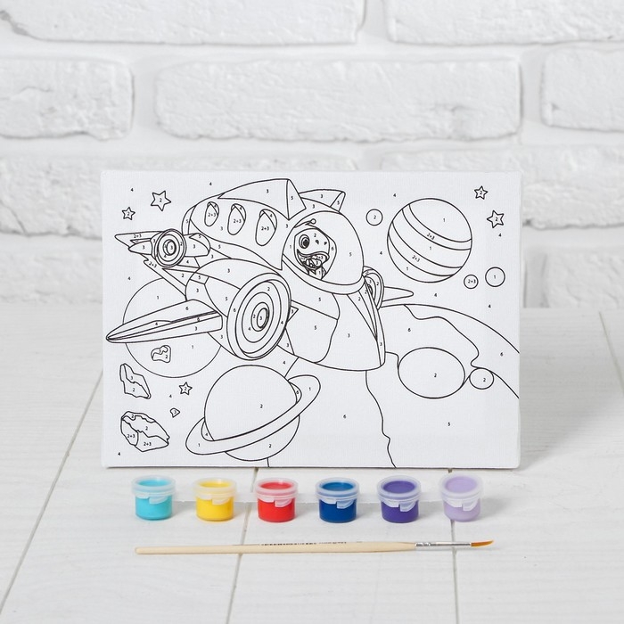 Картина по номерам для детей «Космические приключения», 21 х 15 см Картина по номерам для детей «Космические приключения», 21 х 15 см