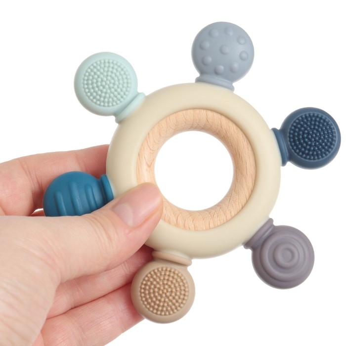 Прорезыватель силиконовый «Массажер», цвет серый, фиолетовый, Mum&Baby