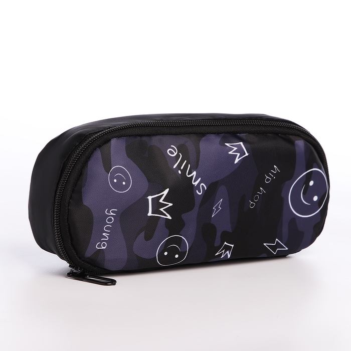 Рюкзак школьный с пеналом Hip-Hop, 42х28х13 см, цвет чёрный Рюкзак школьный с пеналом Hip-Hop, 42х28х13 см, цвет чёрный