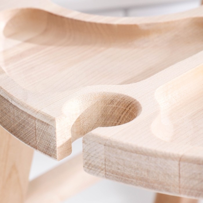 Столик - поднос с менажницей и складными ножками  Столик - поднос с менажницей и складными ножками "Никому не говори" D=30х2 см, береза