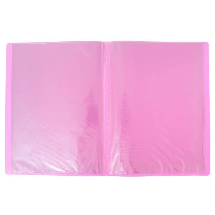 Папка с 40 вкладышами А4, 500 мкм, Calligrata, неон, розовая Папка с 40 вкладышами А4, 500 мкм, Calligrata, неон, розовая