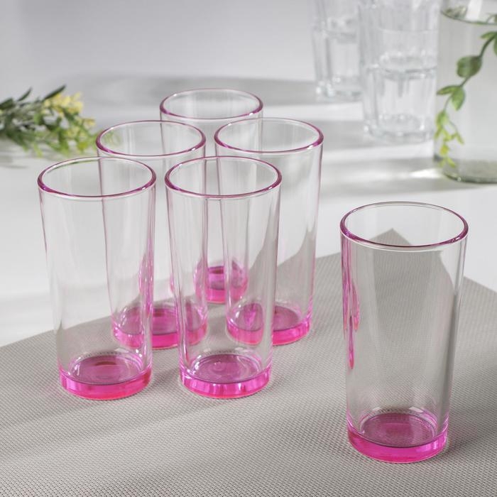 Набор стаканов «Джем», 230 мл, 6 шт, цвет МИКС Набор стаканов «Джем», 230 мл, 6 шт, цвет МИКС