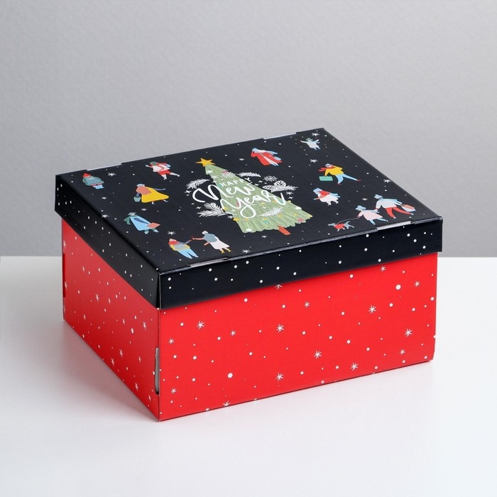 Коробка подарочная новогодняя складная «Happy new year», 31,2 х 25,6 х 16,1 см, Новый год Коробка подарочная новогодняя складная «Happy new year», 31,2 х 25,6 х 16,1 см, Новый год