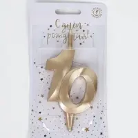 Свеча в торт &laquo;Юбилейная&raquo;, цифра 10, 10 см, шампань